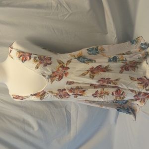Free People Multicolor Floral Tank Dress Size Large With Criss-Cross Back Straps